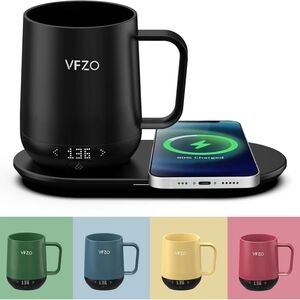VFZO Temperature Control Smart Mug Warmer with Wireless Charger